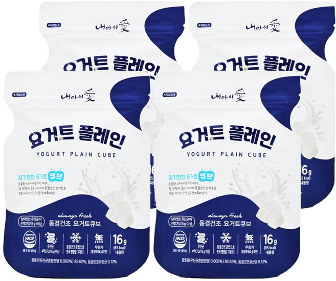 Naeiae 寶寶優格球, 原味, 16g, 4包