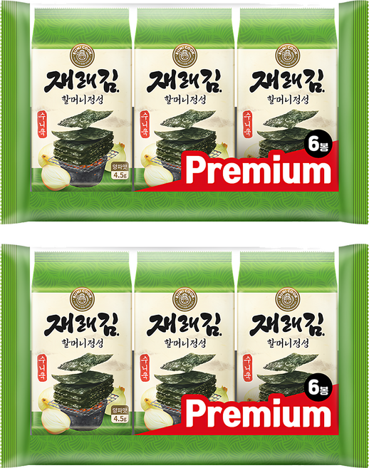 SUNI COOK 順伊奶奶 海苔 洋蔥口味 6包, 30g, 2袋