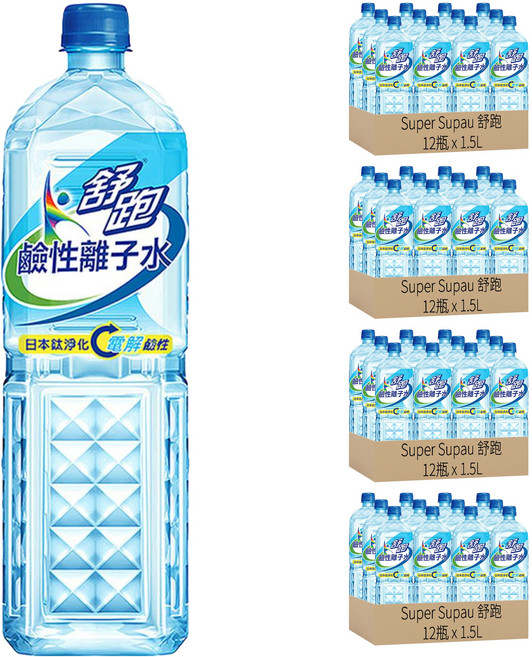 Super Supau 舒跑 鹼性離子水, 1.5L, 48瓶