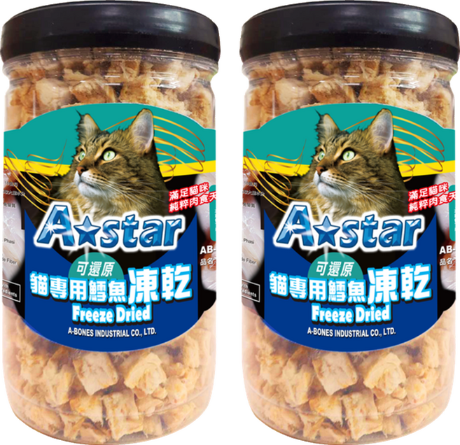 A star 貓專用可還原凍乾 酥脆口感、適口性佳, 鱈魚, 70g, 2罐
