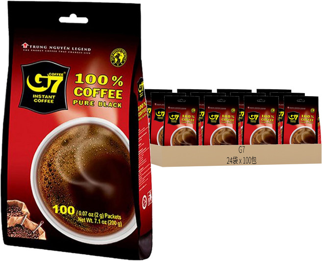 G7 純咖啡 量販包, 2g, 100入, 24袋
