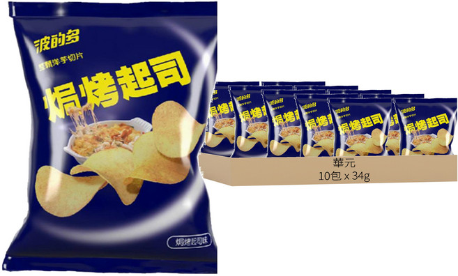 華元 波的多 焗烤起司口味, 34g, 10包