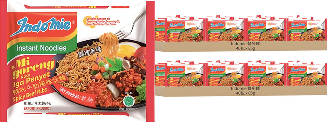 Indomie 營多麵 Iga Penyet 牛肋骨風味香辣炒麵 獨立醬包設計, 80包