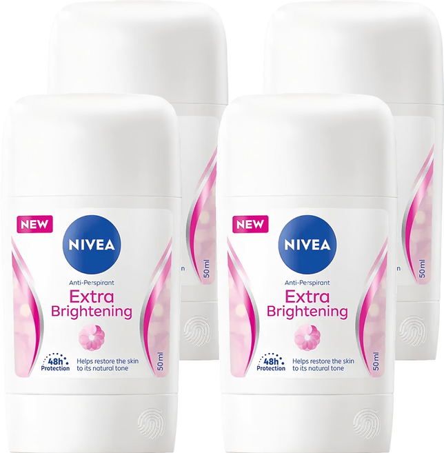 NIVEA 妮維雅 止汗爽身乳膏 Pro升級版 亮白系列, 50ml, 4罐