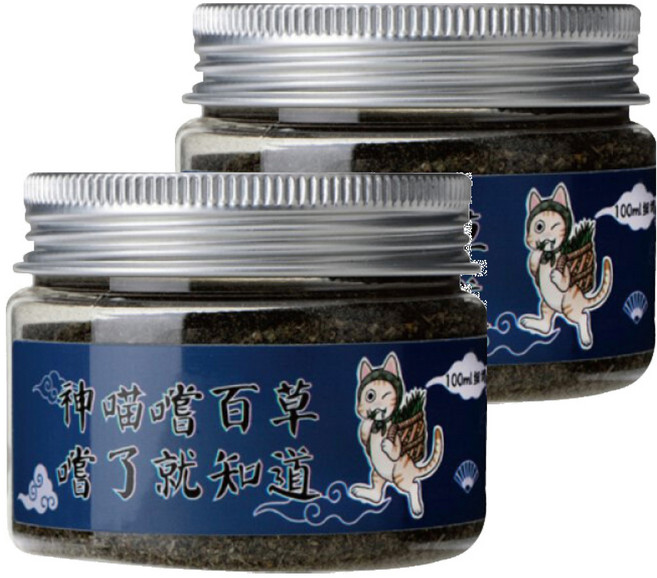 神喵嚐百草 細切貓草, 頂級細切貓草, 100ml, 2罐