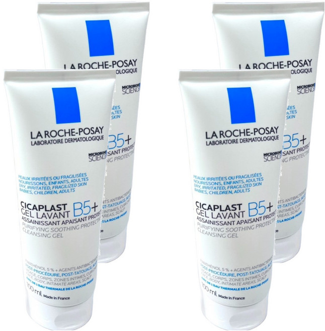 LA ROCHE POSAY 理膚寶水 台灣公司貨 B5全面修復保濕清潔露, 100ml, 4條
