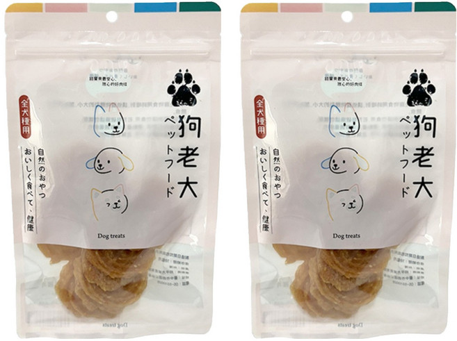 狗老大 寵物零食, 2包, 芝麻雞腿圓片, 100g