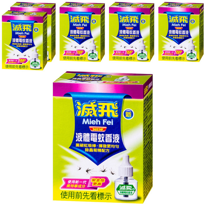 滅飛 液體電蚊香液補充瓶, 45ml, 6盒