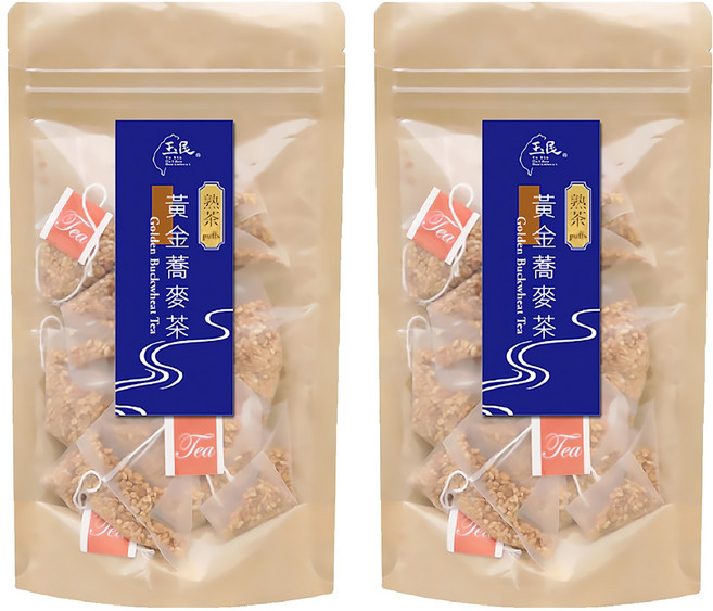玉民 黃金蕎麥茶 熟茶立體茶包 60公克, 5g, 12包, 2袋