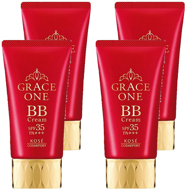 KOSE 高絲 GRACE ONE 極上活妍 台灣公司貨 特濃彈力BB霜 SPF35 PA+++, 自然色, 50g, 4條