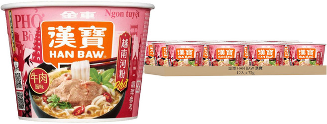 金車 HAN BAW 漢寶 越式牛肉風味河粉 72g, 12入