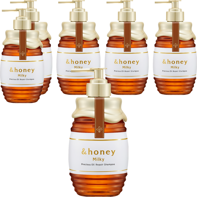 &honey milky 蜂蜜頂級滋潤修復洗髮精, 500ml, 6瓶