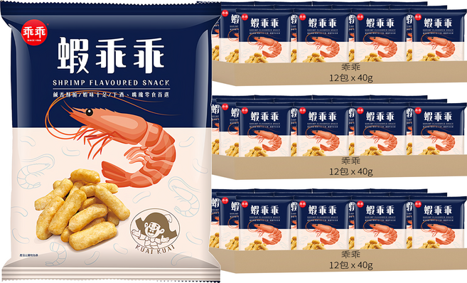 乖乖 玉米脆條蝦乖乖 原味, 40g, 36包