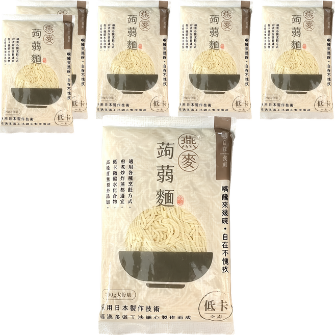 自在食刻 燕麥纖維蒟蒻麵, 200g, 6包
