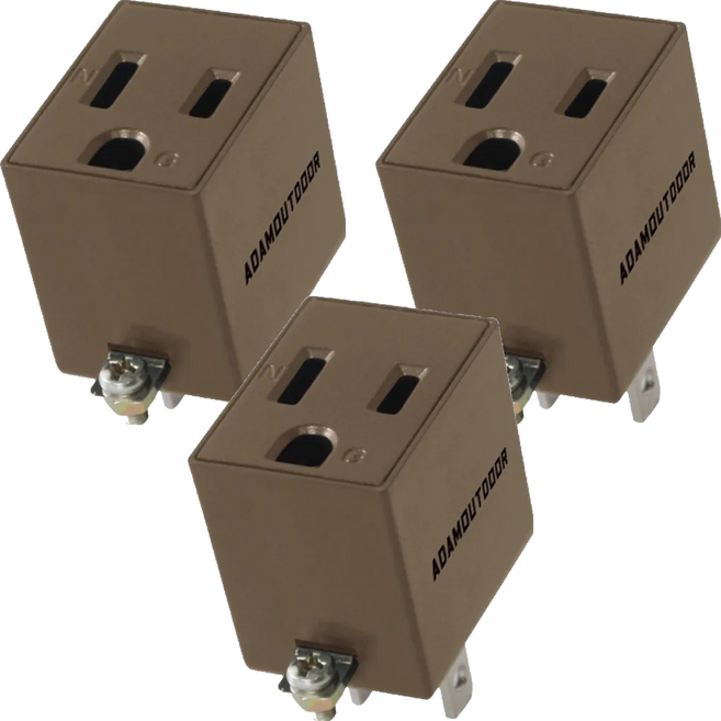 ADAMOUTDOOR 3轉2電源轉接頭 PW-301W 15A/AC125V/1650W Max, 沙色, 3個