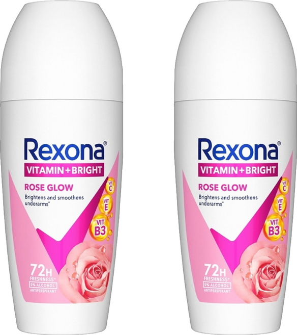 Rexona 蕊娜 制汗爽身香體露 完美透亮玫瑰, 45ml, 2瓶