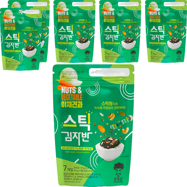 KIMDAEGAM 海苔酥堅果蔬菜味 7包, 6袋, 70g