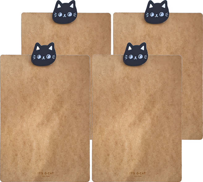 JOY STAR 九達 O-Cat 貓咪木頭板夾 253 x 330mm, 原木, 4個