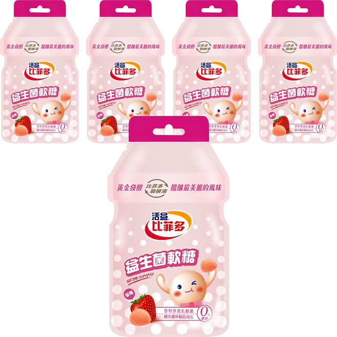 活益比菲多 草莓軟糖, 30g, 5包