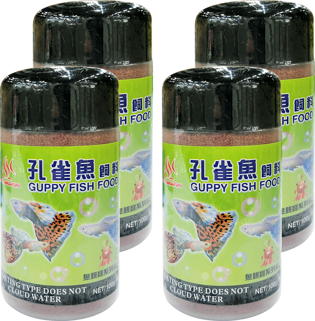 AQUAFUN 水之樂 孔雀魚飼料, 100g, 4罐