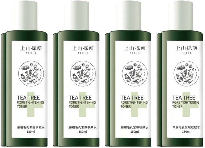 tsaio 上山採藥 茶樹毛孔緊緻收斂水, 180ml, 4瓶