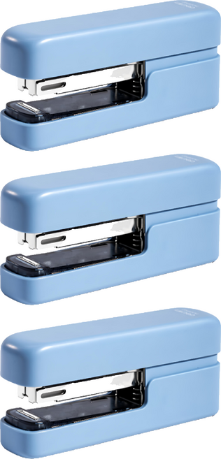 deLi 得力 平針按壓釘書機 3號 TA301PRO, 3個, 藍色