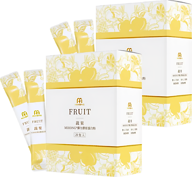 MIHONG 米鴻生醫 彈力膠原蛋白粉 好眠蔬果 4g, 2盒, 20條