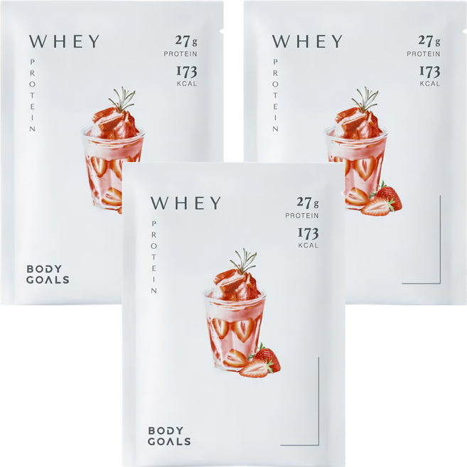 BODY GOALS 多效乳清蛋白飲Pro 隨手包 草莓牛奶, 3個, 40g