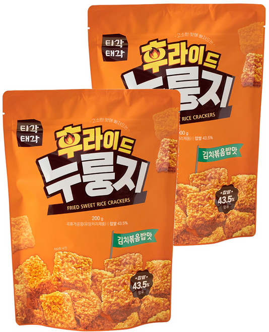 Tigak Taegak 鍋巴餅乾 泡菜口味, 200g, 2包