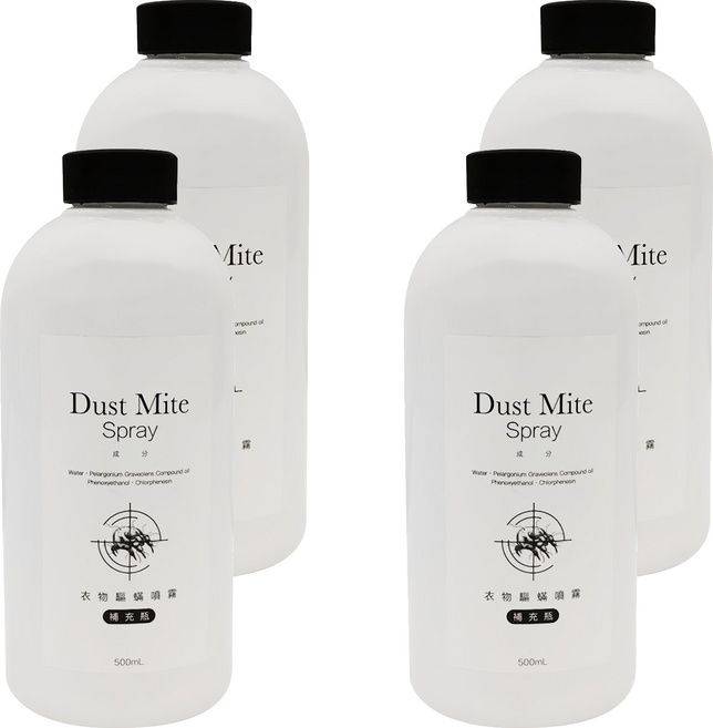 CHEF CLEAN 淨毒五郎 衣物驅蟎噴霧 補充瓶, 500ml, 4瓶