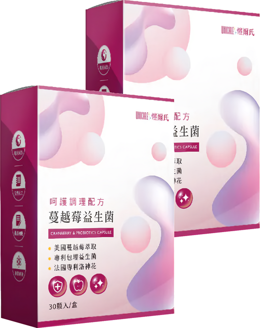 WHOCARES 愷爾氏 蔓越莓益生菌膠囊 550mg, 2盒, 30顆