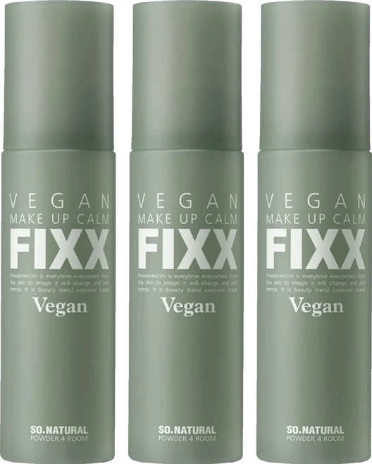 so natural 台灣公司貨 FIXX VEGAN 積雪草鎮靜定妝噴霧, 100ml, 3瓶