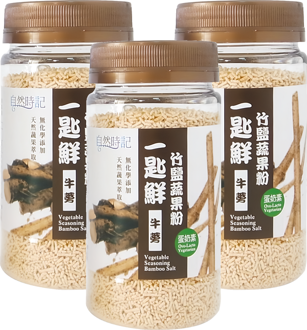 Nature Time 自然時記 一匙鮮 竹鹽蔬果粉 牛蒡, 120g, 3罐