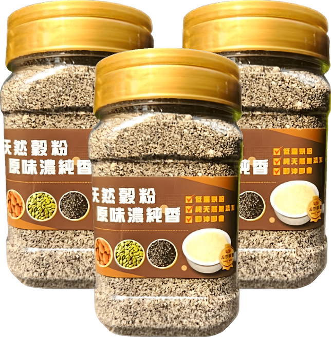 品鮮生活 研磨黑芝麻杏仁粉, 380g, 3罐