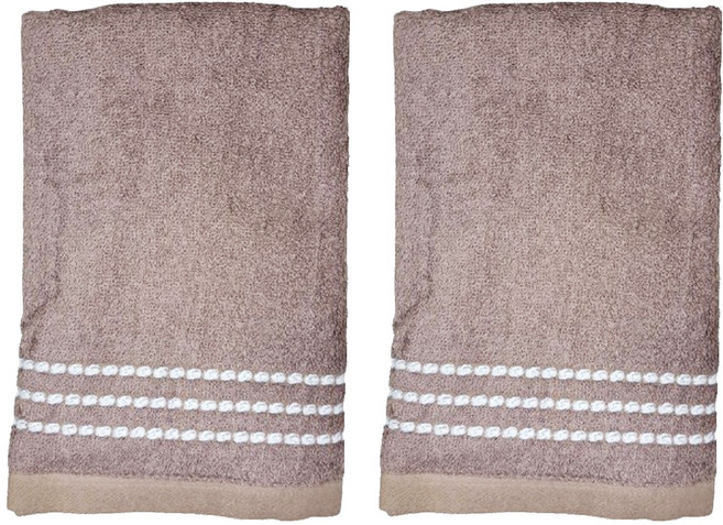 SHING LONG TEXTILE 台灣興隆毛巾 維納斯抗臭防霉毛巾 80 x 33cm, 咖啡色, 2條