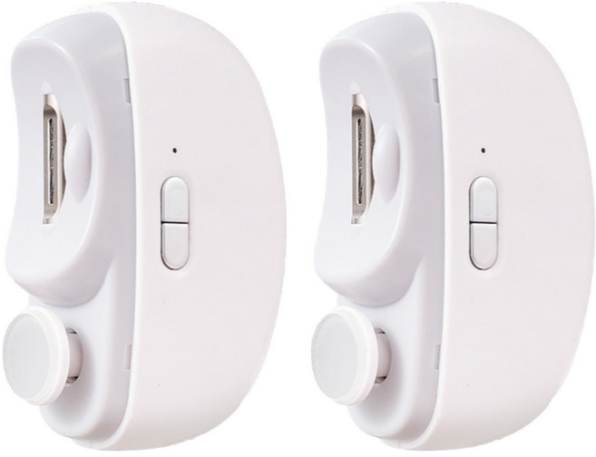 電動指甲修剪磨甲機 升級款 安全修剪 低噪音 照明燈 兩種速度調節, 2個, 白色