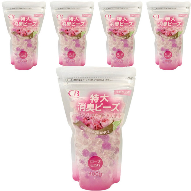 CB 康蓓 特大型消臭珠 玫瑰香補充包, 300g, 5包