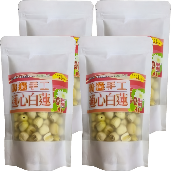 譽方媽媽 精選手工通心白蓮, 120g, 4包