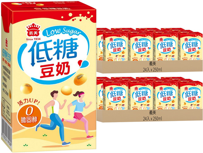 義美 低糖豆奶, 250ml, 48入