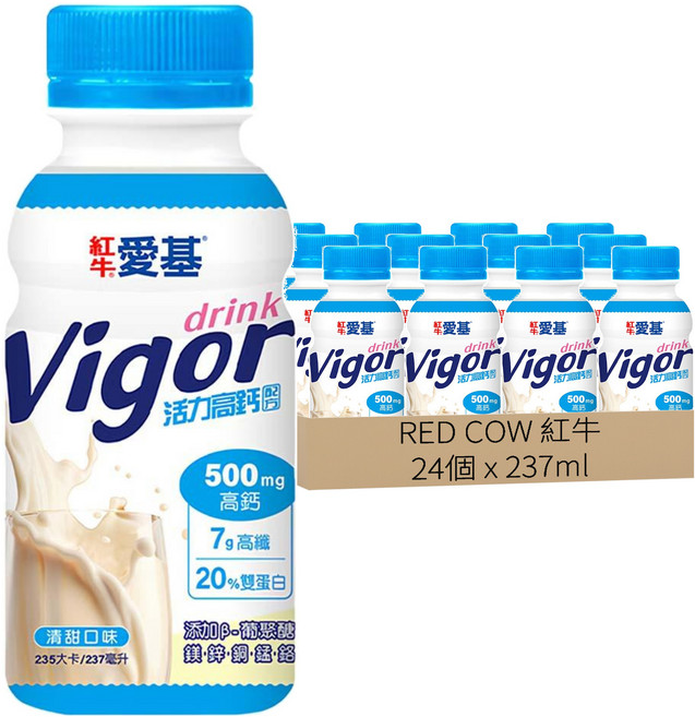 RED COW 紅牛 愛基 活力高鈣配方 清甜口味, 237ml, 24瓶