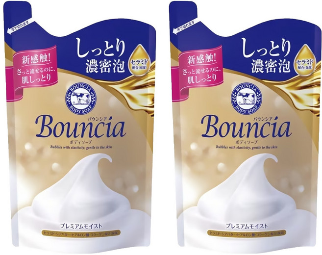 COW STYLE 牛乳石鹼 Bouncia 極致水潤沐浴乳 補充包, 2包, 340ml