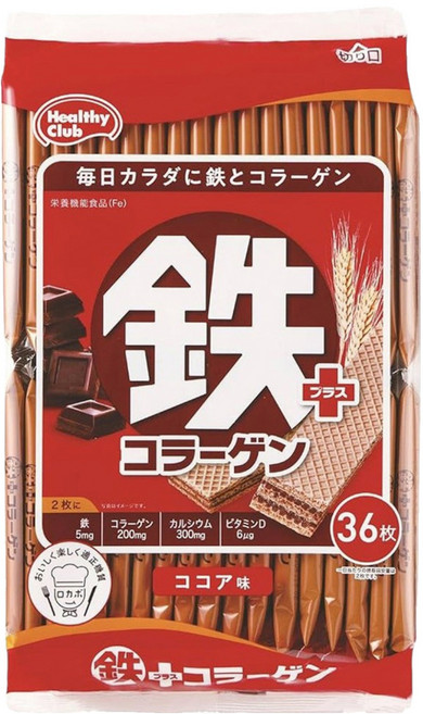 Healthy Club 鐵威化餅乾 可可風味 36包, 255.6g, 1袋