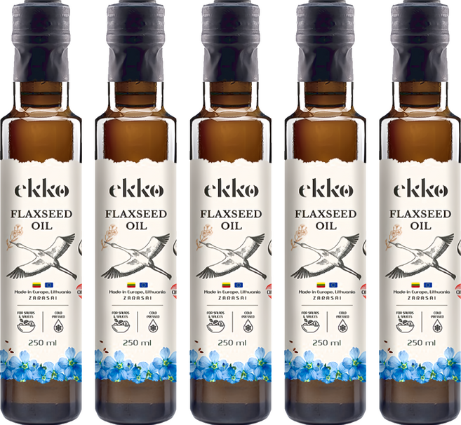 ekko 冷壓初榨亞麻籽油, 250ml, 5瓶