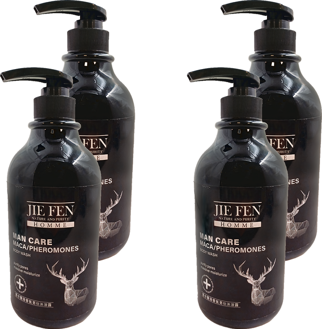 Jie Fen 潔芬生活 瑪卡費洛香氛男士沐浴露, 750ml, 4瓶