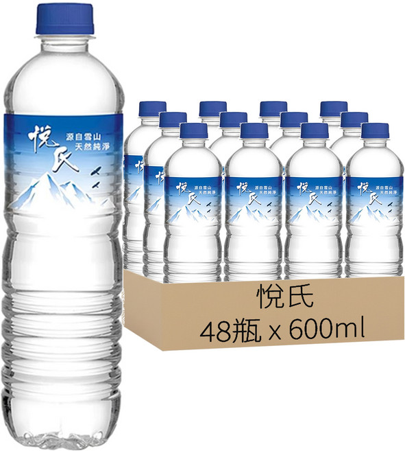 悅氏 礦泉水, 600ml, 48瓶