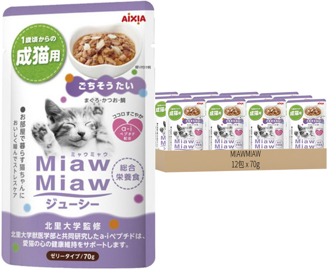 MIAWMIAW 妙喵主食軟包, 鯛魚, 70g, 12包