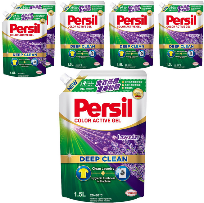 Persil 寶瀅 深層酵解洗衣凝露 補充包 薰衣草, 1.5L, 6包