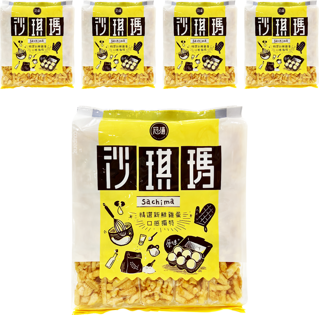 冠億食品 原味沙琪瑪, 300g, 5袋