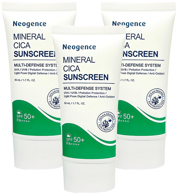 Neogence 霓淨思 積雪草純物理舒敏防曬乳 海洋友善 SPF50+ PA++++, 3個, 50ml