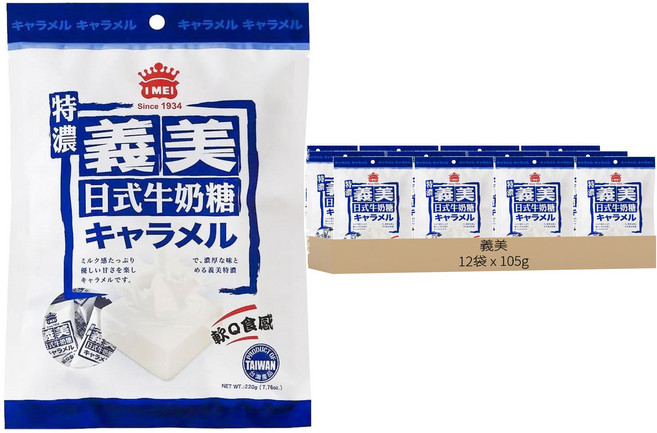 義美 日式牛奶糖 特濃, 105g, 12袋